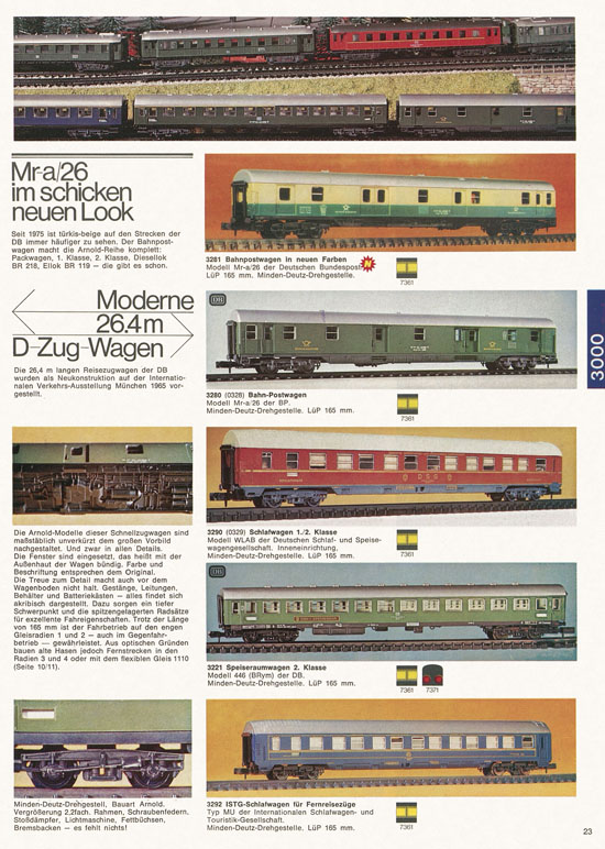 Seite 23 Arnold Katalog N-Modellbahnen 1976-1977
