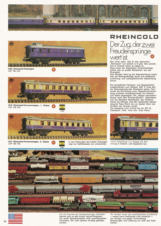 Seite 28 Arnold Katalog N-Modellbahnen 1976-1977
