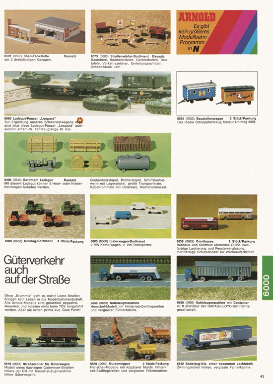 Seite 43 Arnold Katalog N-Modellbahnen 1976-1977
