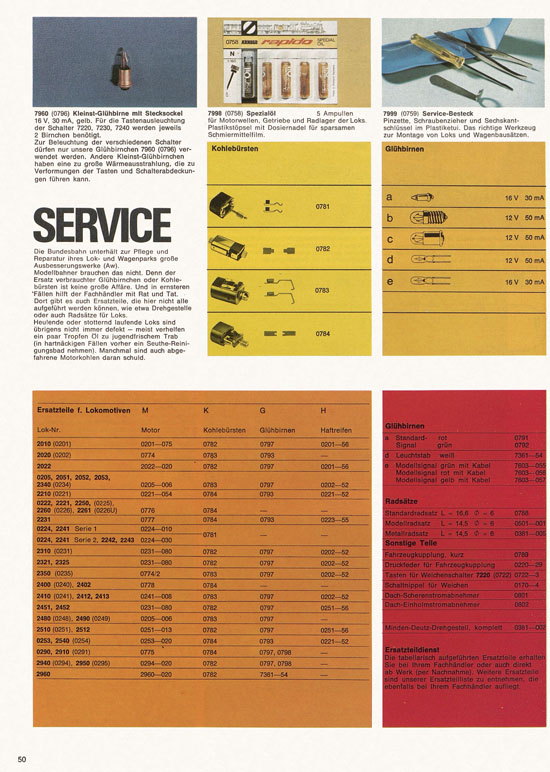 Seite 50 Arnold Katalog N-Modellbahnen 1976-1977