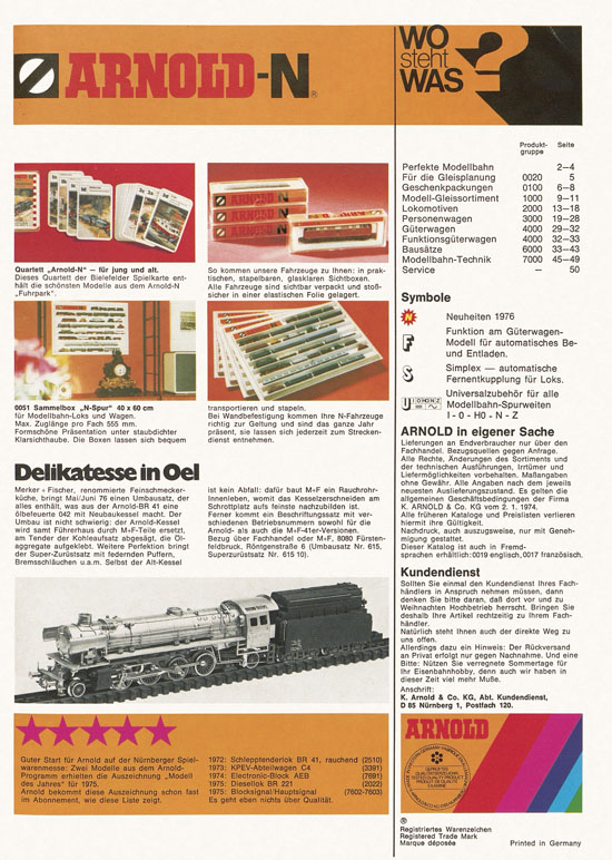 Seite 51 Arnold Katalog N-Modellbahnen 1976-1977
