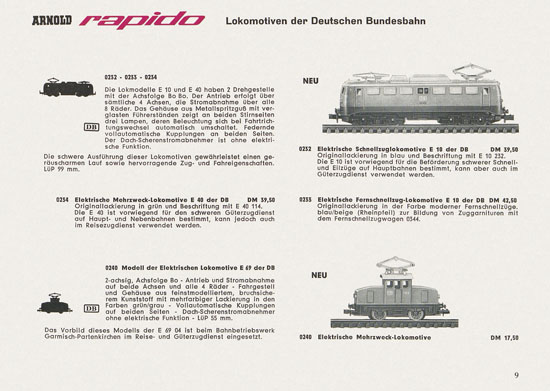 Arnold rapido Katalog 1964-1965