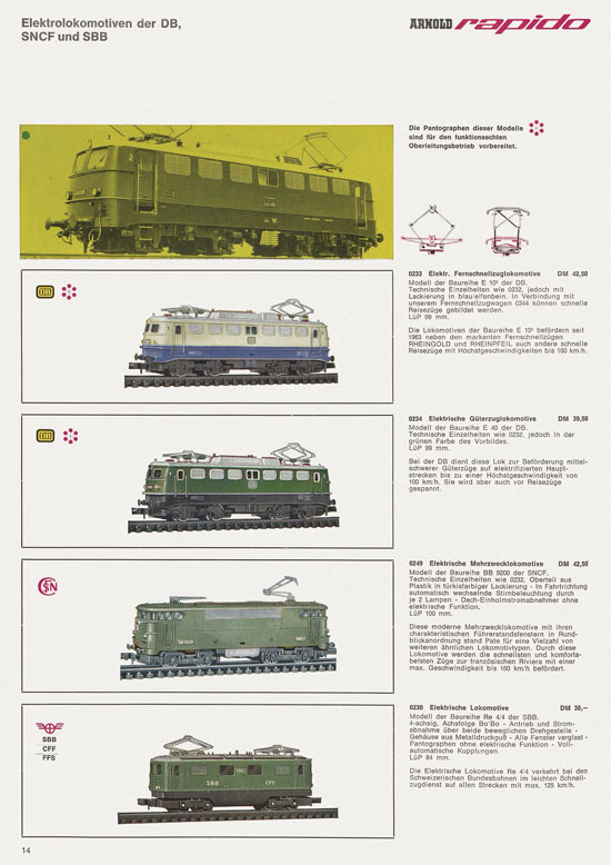 Arnold rapido Katalog 1967-1968