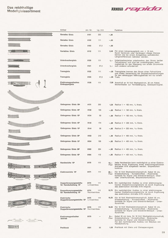 Arnold rapido Katalog 1968-1969