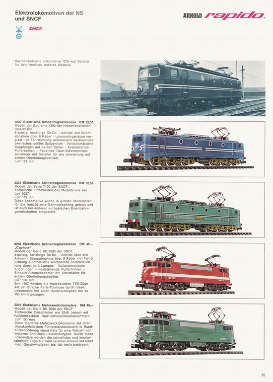 Arnold rapido Modellbahnkatalog 1969-1970