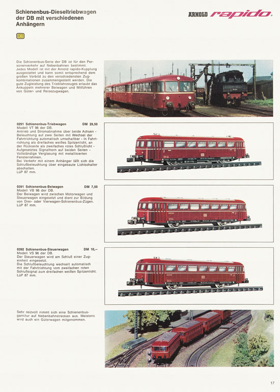 Arnold rapido Modellbahnkatalog 1969-1970