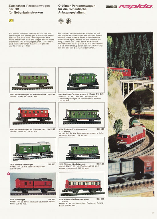 Arnold rapido Modellbahnkatalog 1969-1970