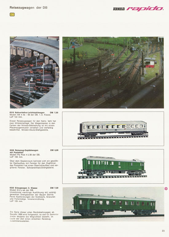 Arnold rapido Modellbahnkatalog 1969-1970