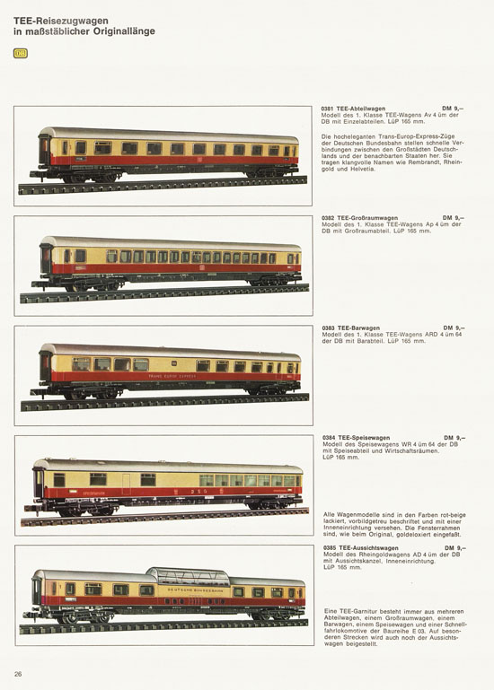 Arnold rapido Modellbahnkatalog 1969-1970