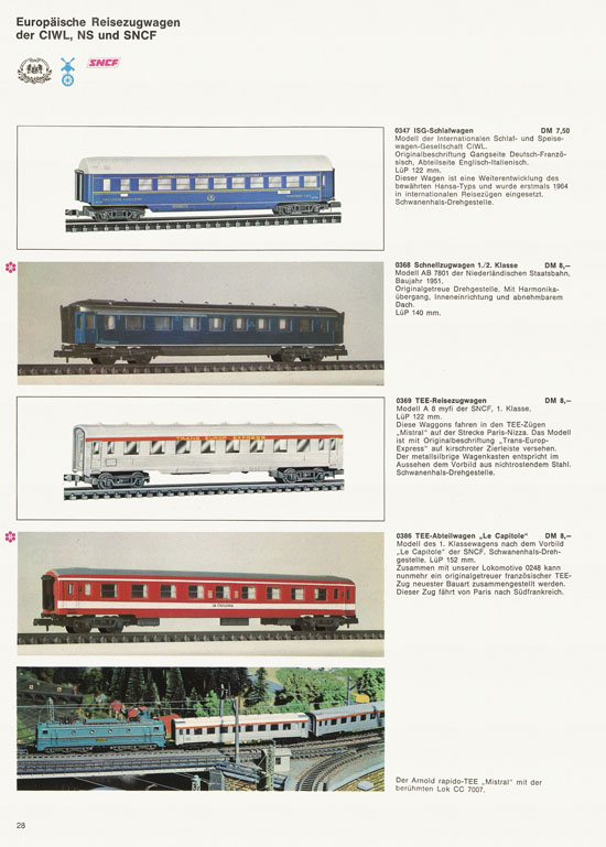 Arnold rapido Modellbahnkatalog 1969-1970