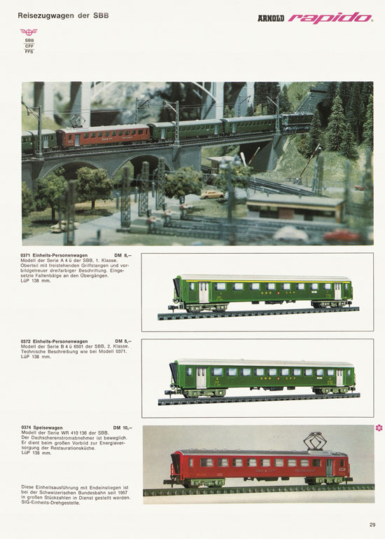 Arnold rapido Modellbahnkatalog 1969-1970