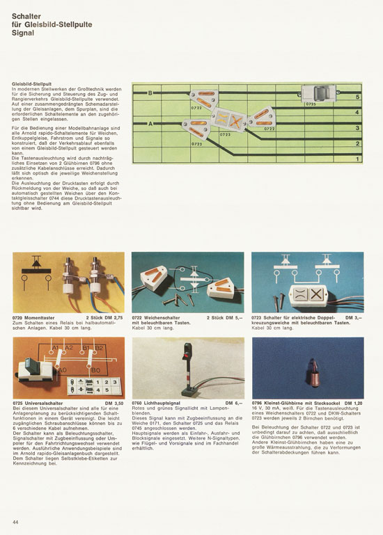 Arnold rapido Modellbahnkatalog 1969-1970