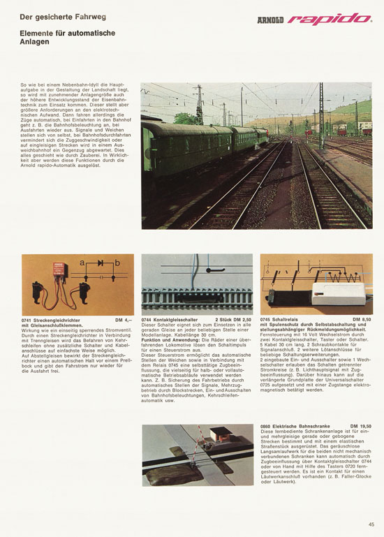 Arnold rapido Modellbahnkatalog 1969-1970