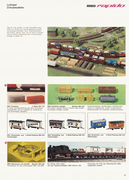 Arnold rapido Modellbahnkatalog 1969-1970