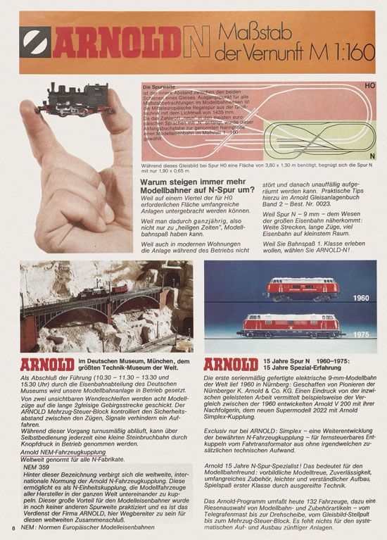 Arnold N Modelleisenbahn-Katalog 1975-1976