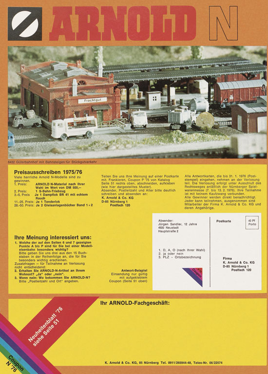 Arnold N Modelleisenbahn-Katalog 1975-1976