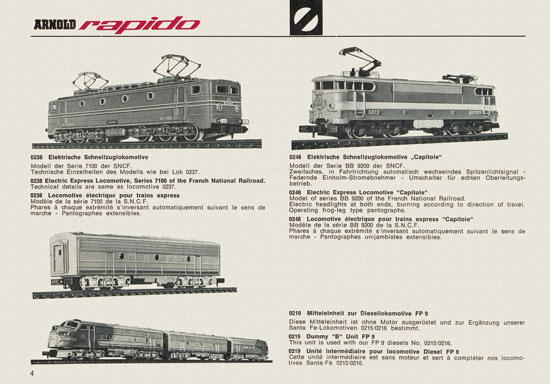 Arnold rapido Neuheiten 1968