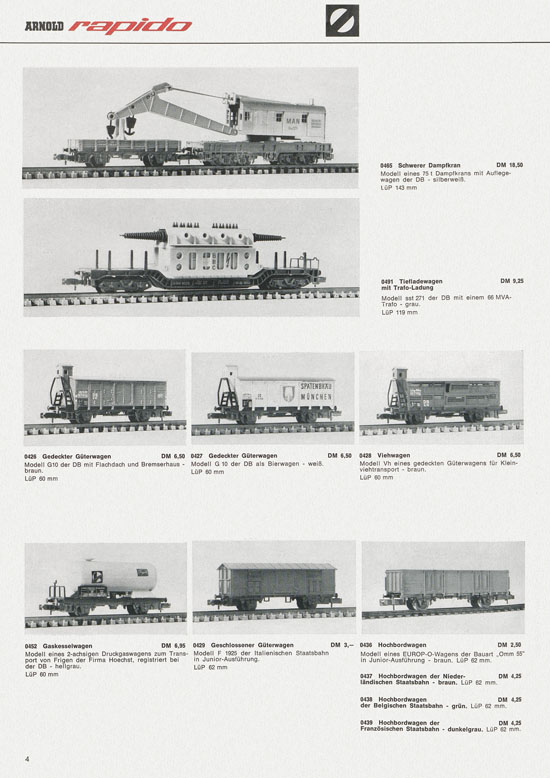 Arnold rapido Neuheiten 1970-1971