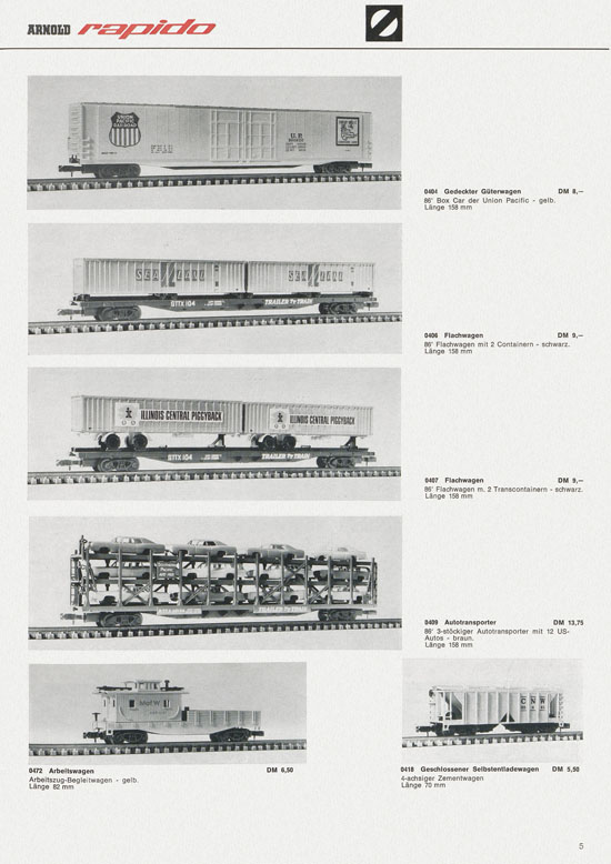 Arnold rapido Neuheiten 1970-1971