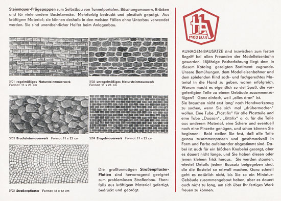 Auhagen Bausätze Katalog 1970