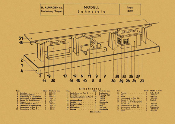 Auhagen Bauanleitung Modell Bahnsteig Type 3/12