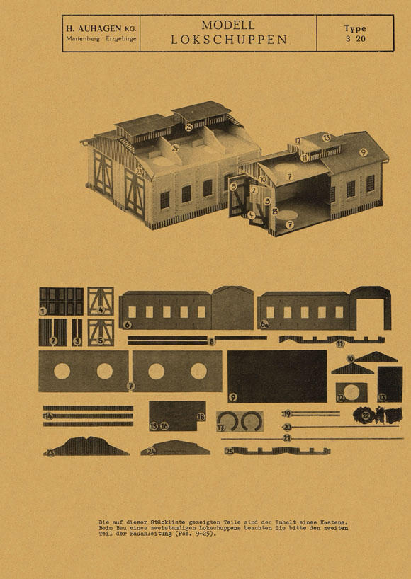 Auhagen Bauanleitung Modell Lokschuppen Type 3/20