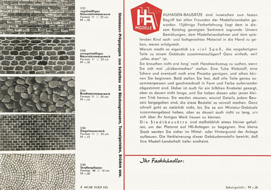 Auhagen Bausätze Katalog 1968-1969