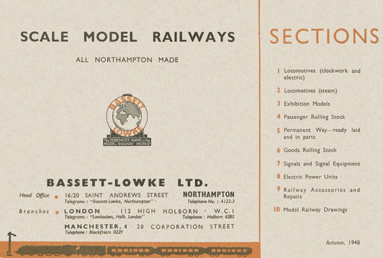 Bassett-Lowke Gauge 0 Scale Model Railways 1948