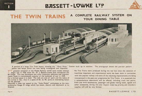 Bassett-Lowke Gauge 0 Scale Model Railways 1948