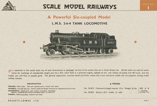 Bassett-Lowke Gauge 0 Scale Model Railways 1948