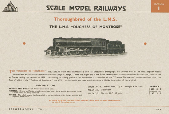 Bassett-Lowke Gauge 0 Scale Model Railways 1948