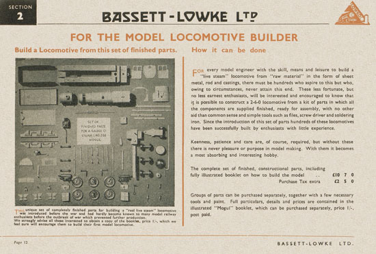 Bassett-Lowke Gauge 0 Scale Model Railways 1948