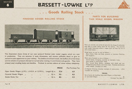 Bassett-Lowke Gauge 0 Scale Model Railways 1948