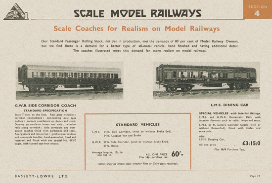 Bassett-Lowke Gauge 0 Scale Model Railways 1948