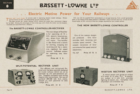 Bassett-Lowke Gauge 0 Scale Model Railways 1948