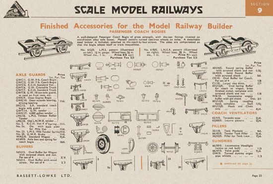 Bassett-Lowke Gauge 0 Scale Model Railways 1948