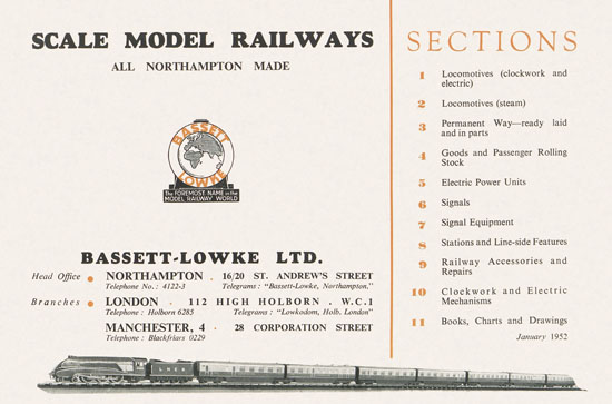 Bassett-Lowke Gauge 0 Scale Model Railways 1952