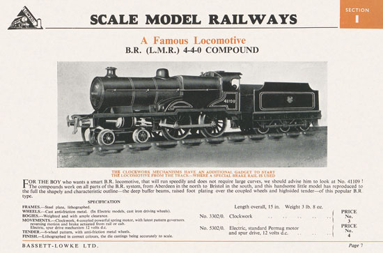 Bassett-Lowke Gauge 0 Scale Model Railways 1952