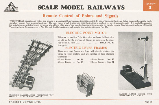 Bassett-Lowke Gauge 0 Scale Model Railways 1952