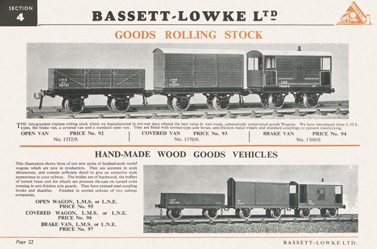 Bassett-Lowke Gauge 0 Scale Model Railways 1952