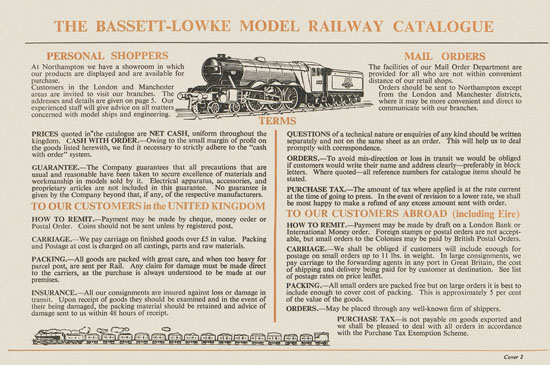 Bassett-Lowke Gauge 0 Scale Model Railways 1953