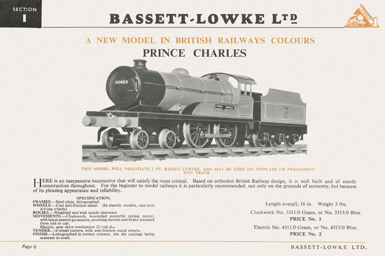 Bassett-Lowke Gauge 0 Scale Model Railways 1953