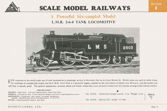 Bassett-Lowke Gauge 0 Scale Model Railways 1953