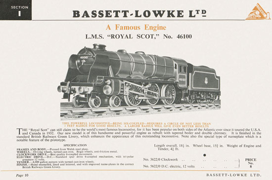 Bassett-Lowke Gauge 0 Scale Model Railways 1953