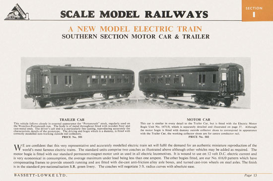 Bassett-Lowke Gauge 0 Scale Model Railways 1953