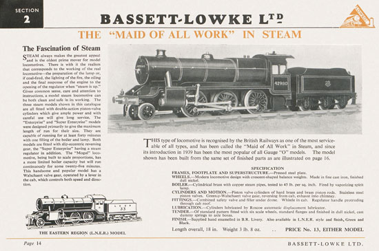 Bassett-Lowke Gauge 0 Scale Model Railways 1953