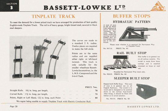 Bassett-Lowke Gauge 0 Scale Model Railways 1953