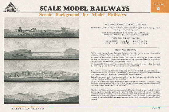 Bassett-Lowke Gauge 0 Scale Model Railways 1953