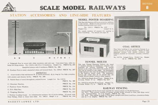 Bassett-Lowke Gauge 0 Scale Model Railways 1953