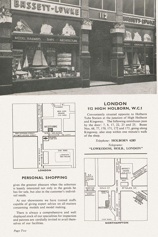 Bassett-Lowke Model Railways Gauge 0 and Gauge 00 catalog 1954